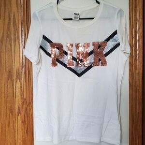 VS Pink Sequined Short Sleeve T-Shirt